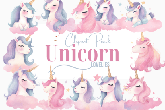 Adorable Soft Unicorns Illustrations: A Whimsical Asset for Designers