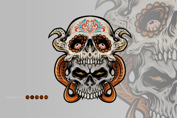 Captivating Sugar Skull Muertos Illustrations for Designers