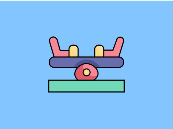 Children Seesaw Illustrations: A Playful Design Asset