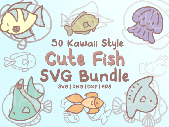 Cute Fish SVG Illustrations: Your Go-To Kawaii Design Asset