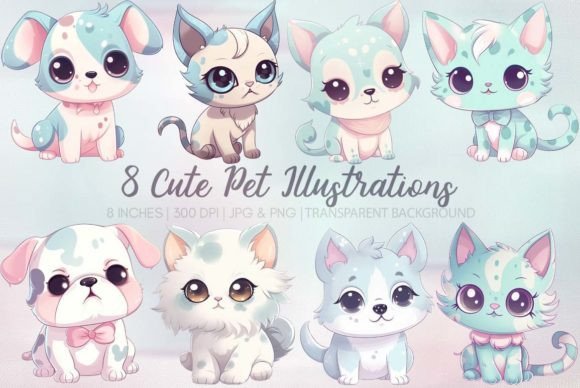 Cute Pets Illustrations: A Designer's Go-To for Charming Visuals