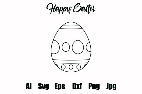 Easter Egg Black Outline Illustrations for Your Designs