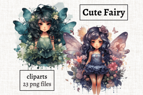 Enchanting Design with Cute Floral Fairy Illustrations PNG