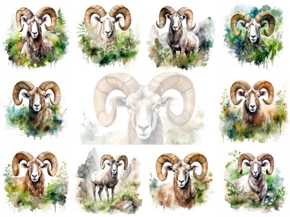 Exploring the Ram Watercolor Illustrations Bundle