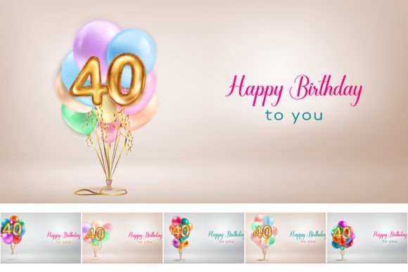 Festive Flair: Using Happy Birthday Illustrations, 40 Year in Your Designs