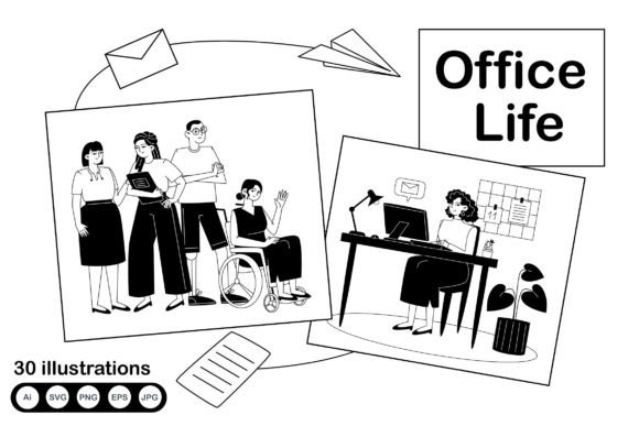 Office Life - Set of Illustrations: Your Go-To Design Asset